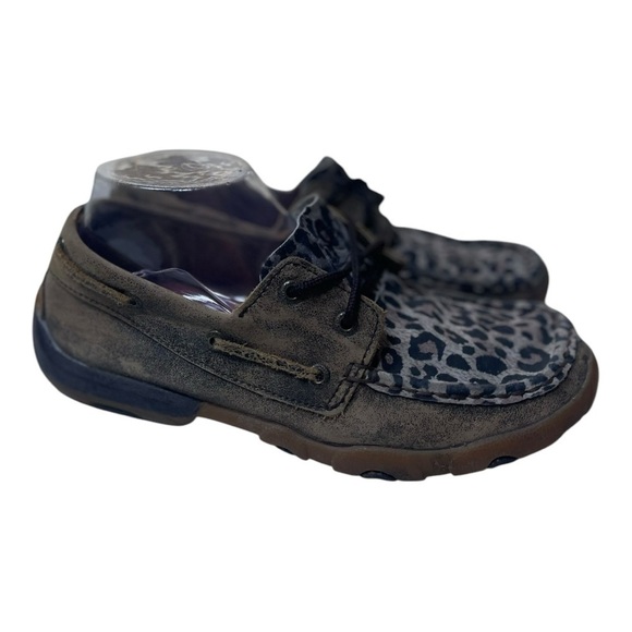 Twisted X Women’s Animal Print Leather Driving Moccasins - Picture 1 of 9